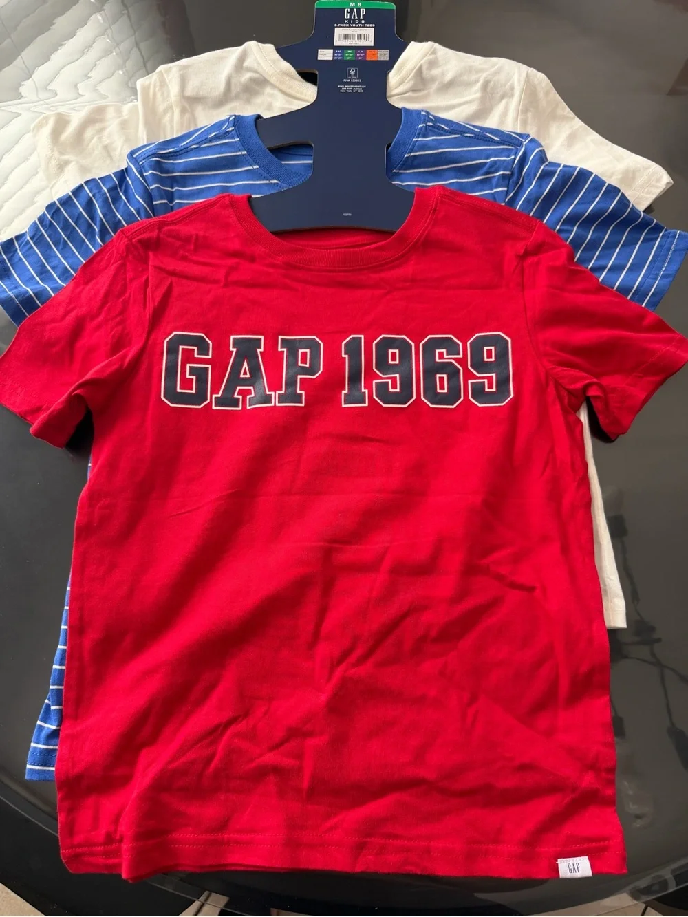 GAP Kids White Tee with Red, Blue & Yellow Basketball Players